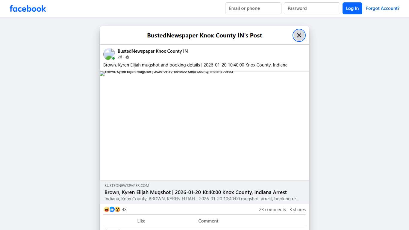 Brown, Kyren Elijah... - BustedNewspaper Knox County IN Facebook